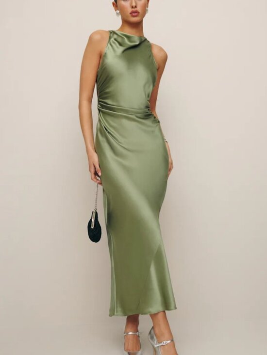 Reformation Dresses & Skirts - Reformation Casette Silk Dress (Artichoke Green) - Size 2